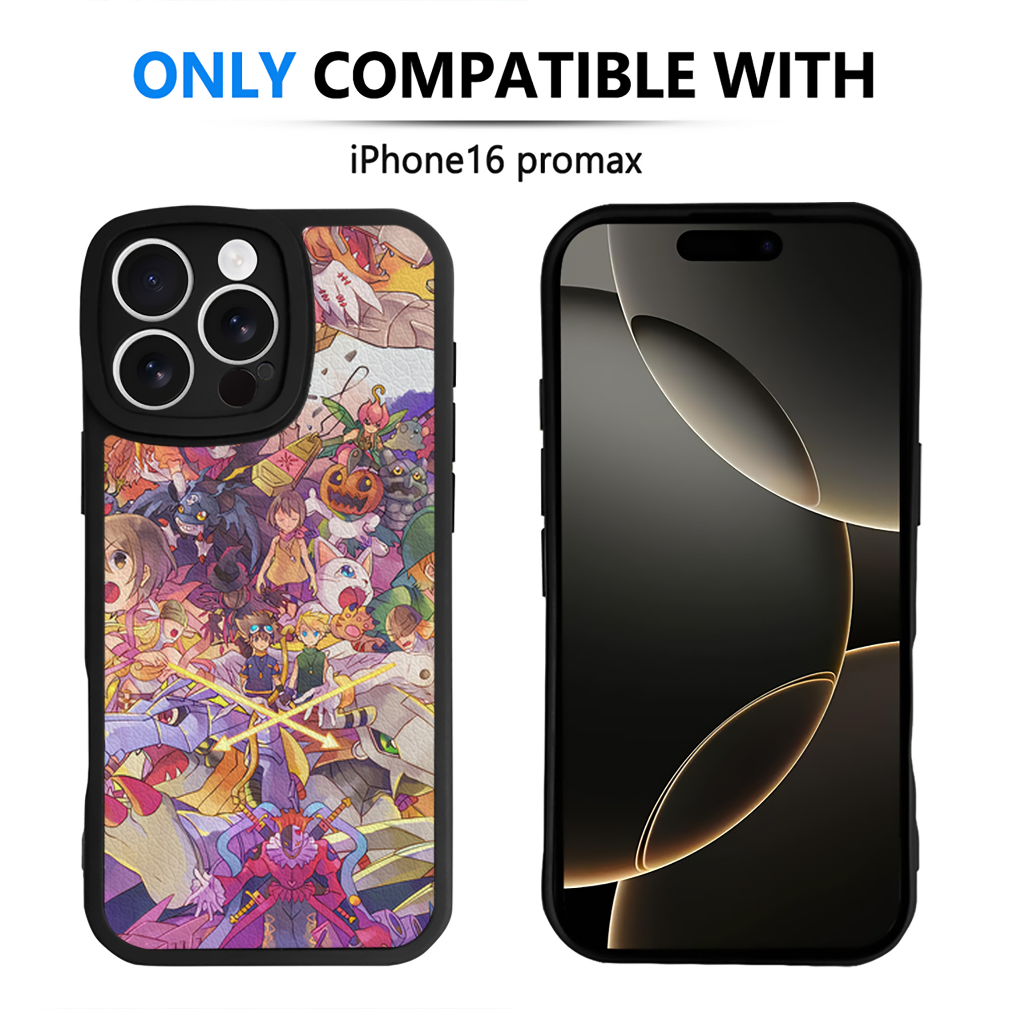 （画像用） Digimon デジタルモンスター/デジモン 【iPhone 16シリーズ対応】シリコンスマホケース（レザー調） 材質：シリコン